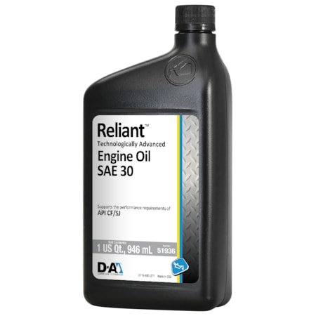 D-A Lubricant Co D-A Reliant Heavy Duty Engine Oil SAE 30 - 12/1 Quart Case 51936
